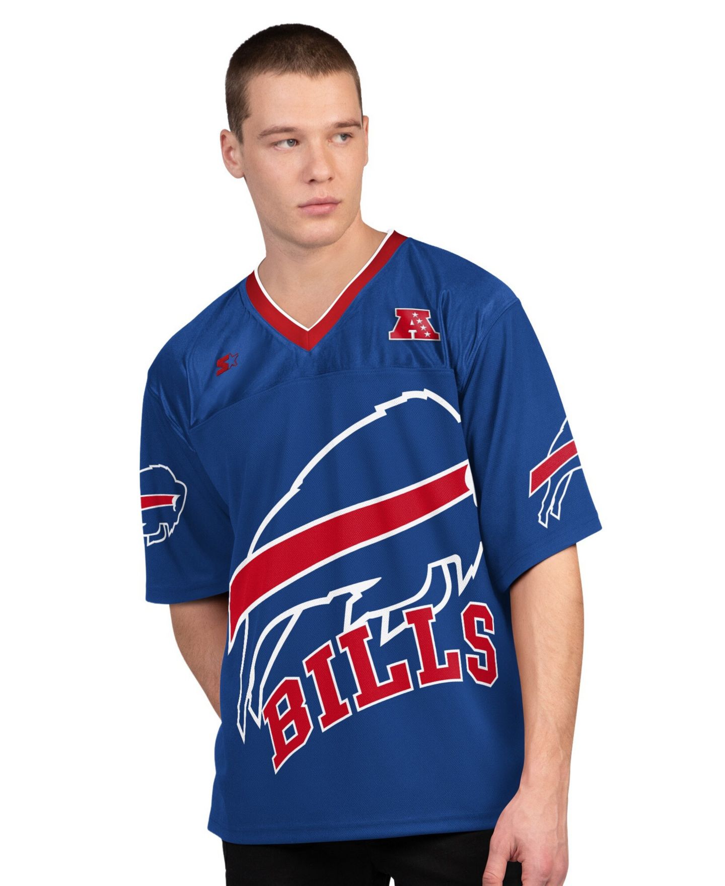 Мужская футболка Starter Royal/White Buffalo Bills Short Sleeve Long Sleeve — фото 4
