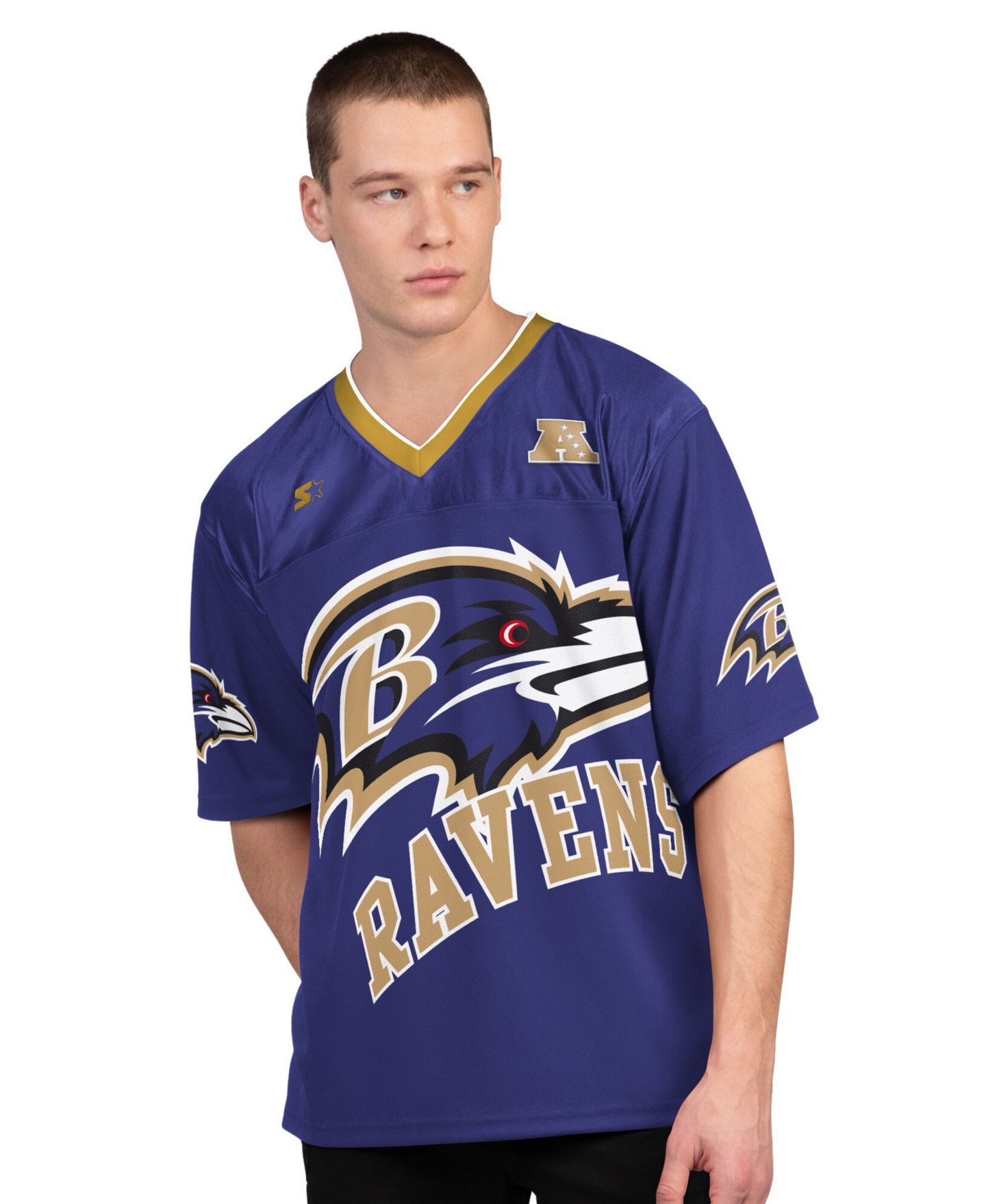 Мужская футболка Starter Purple/White Baltimore Ravens Short Sleeve Long Sleeve — фото 4