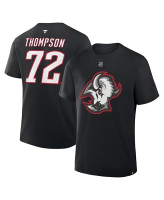 Men's Tage Thompson Black Buffalo Sabres Authentic Stack Name & Number T-Shirt