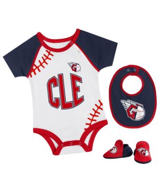 Baby Boys and Girls Cleveland Guardians Tied Up Bodysuit and Bib Bootie Set