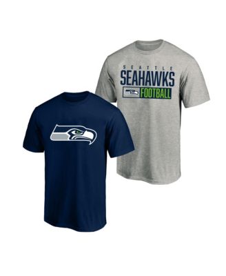 Men's Heather Gray/College Navy Seattle Seahawks Big & Tall T-Shirt 2-Pack