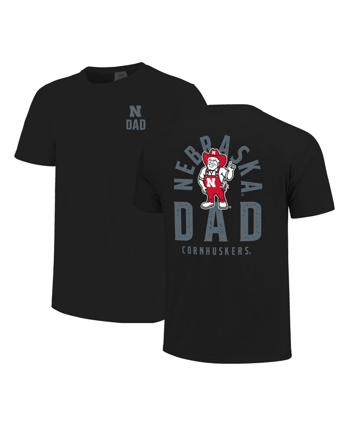 Мужская футболка Image One Black Nebraska Huskers Father's Day Mascot Overlay — фото 1