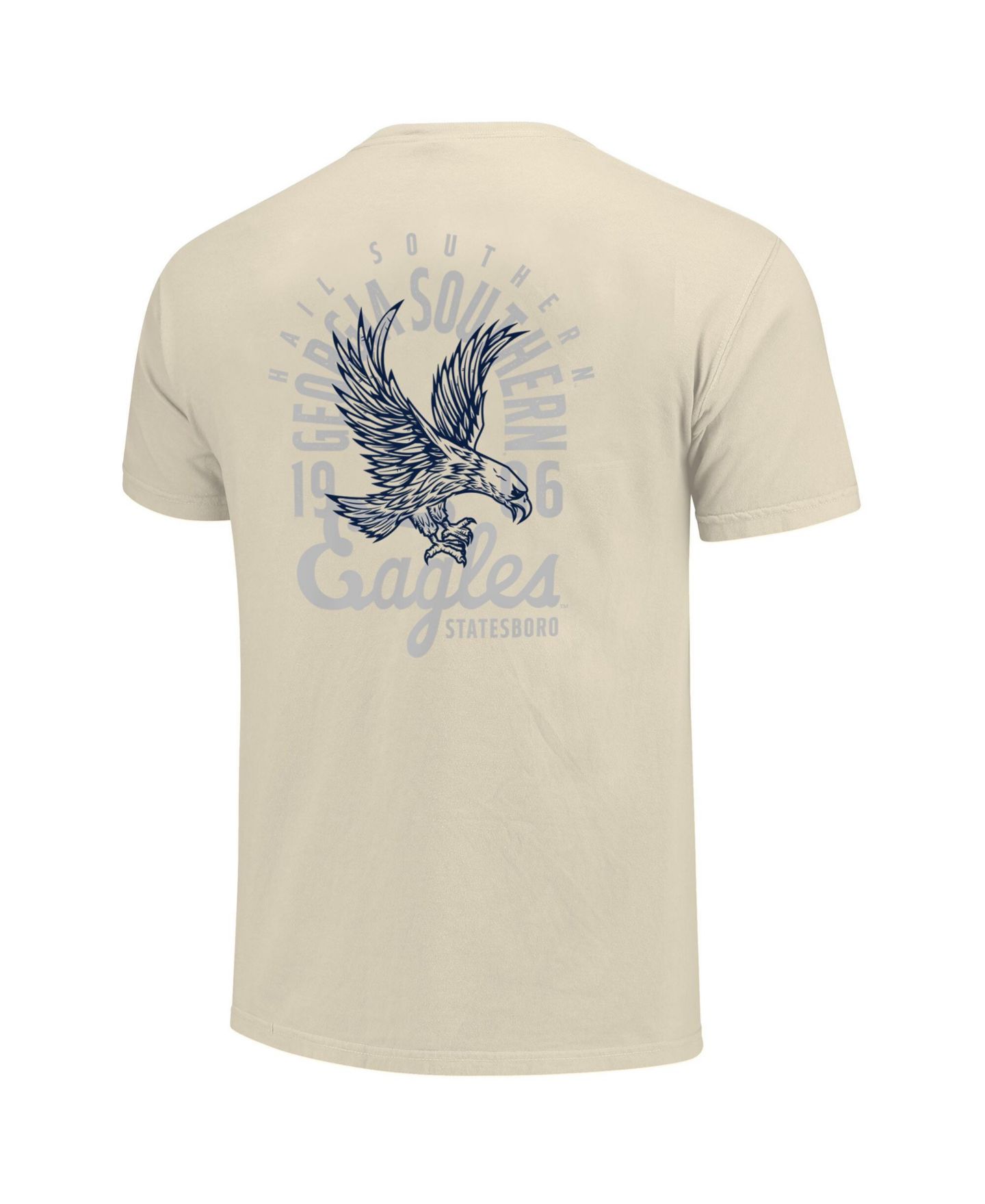 Мужская футболка Image One Cream Georgia Southern Eagles Comfort Colors Mascot Overlay — фото 2