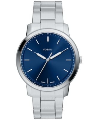 Men's Minimalist Three-Hand Stainless Steel Watch 44mm