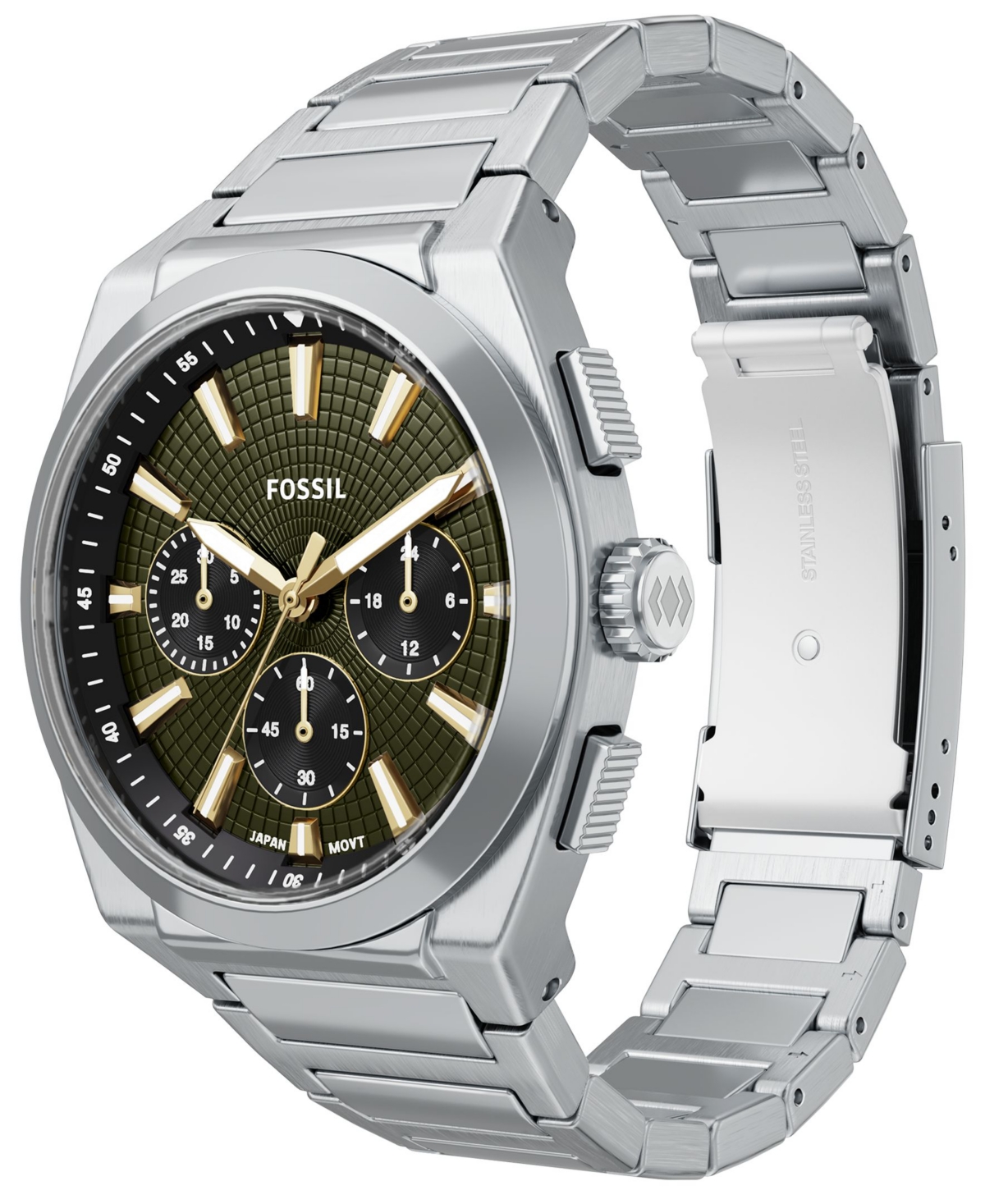 Fossil Men's Everett Chronograph Stainless Steel Watch 44mm