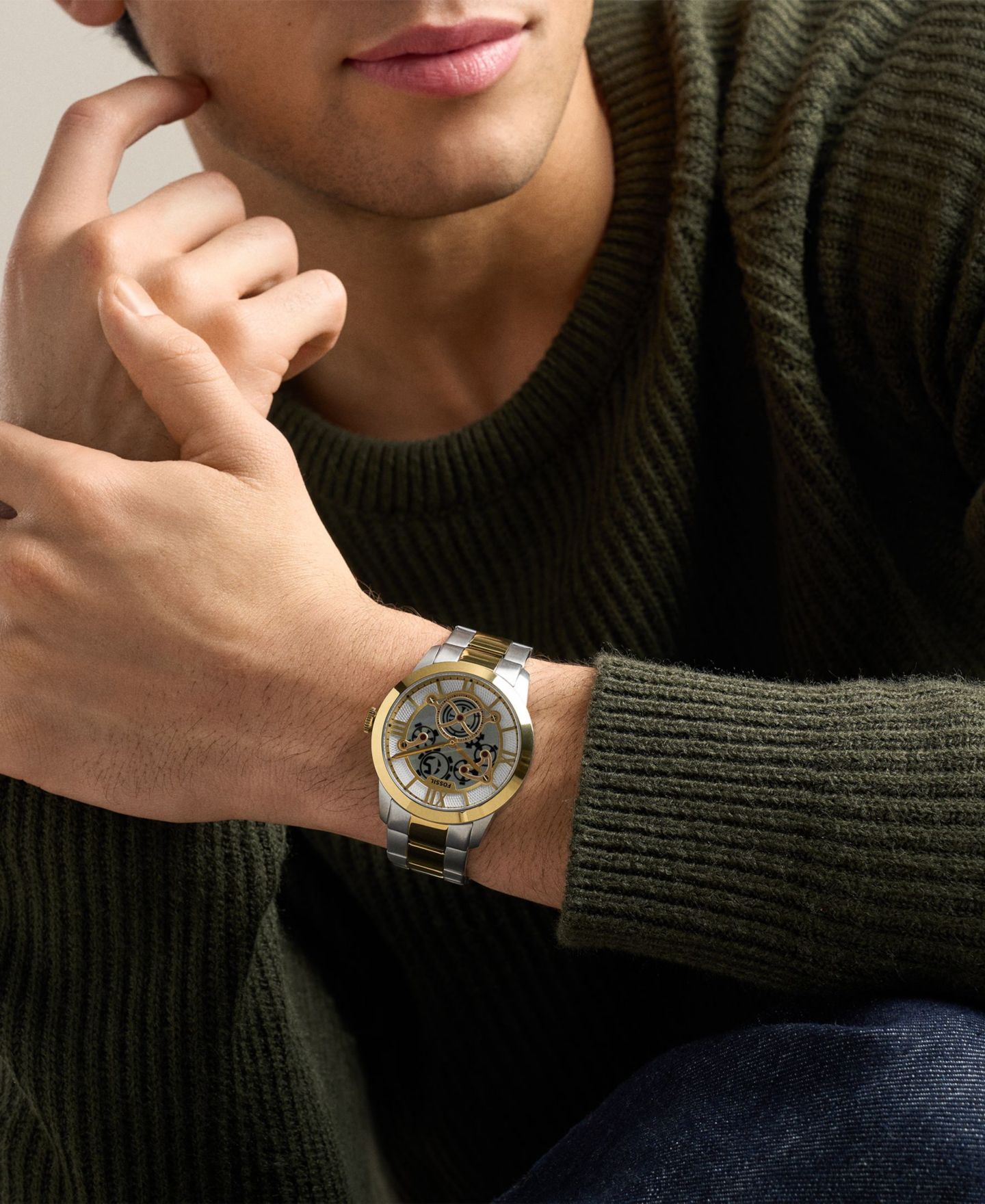 Мужские часы Fossil Townsman Big Tic Two-Tone Stainless Steel 42mm — фото 4