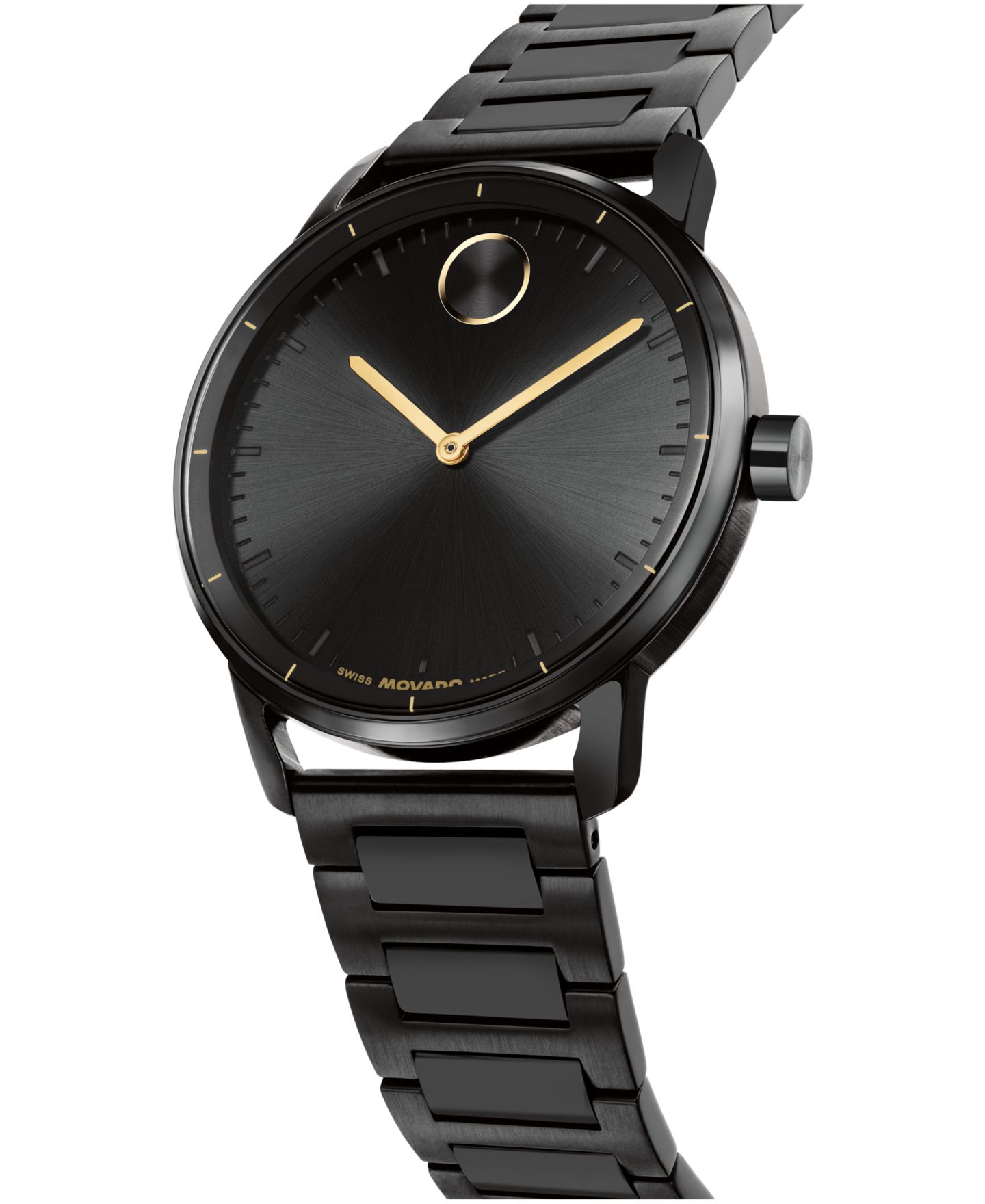 Мужские часы Movado Bold Echo Swiss Quartz Ionic Plated Black Stainless Steel Watch 40mm — фото 2