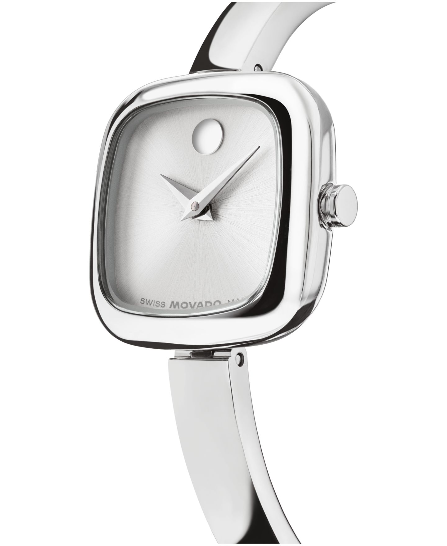Женские часы Movado Museum Bangle Cushion Swiss Quartz Stainless Steel 22mm — фото 2