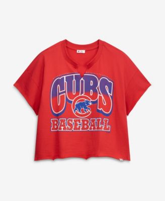 Women's Red Chicago Cubs Plus Size Win Big Oversized Notch-Neck T-Shirt