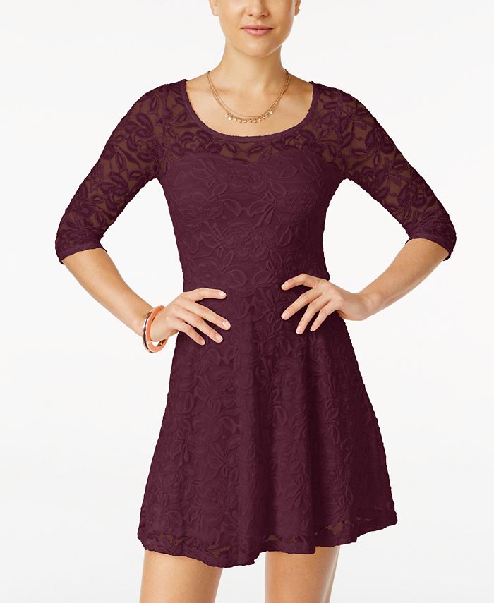 Material Girl Lace Illusion Skater Dress Macy s