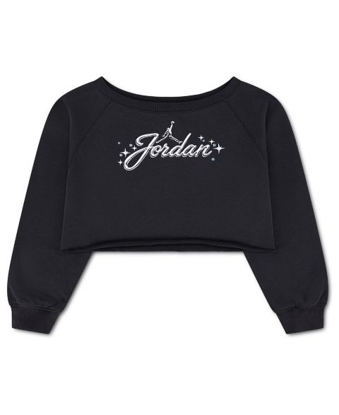 Детский флисовый топ Jordan Rebel Rose с длинным рукавом, 7-16, цвет: Почти чёрный