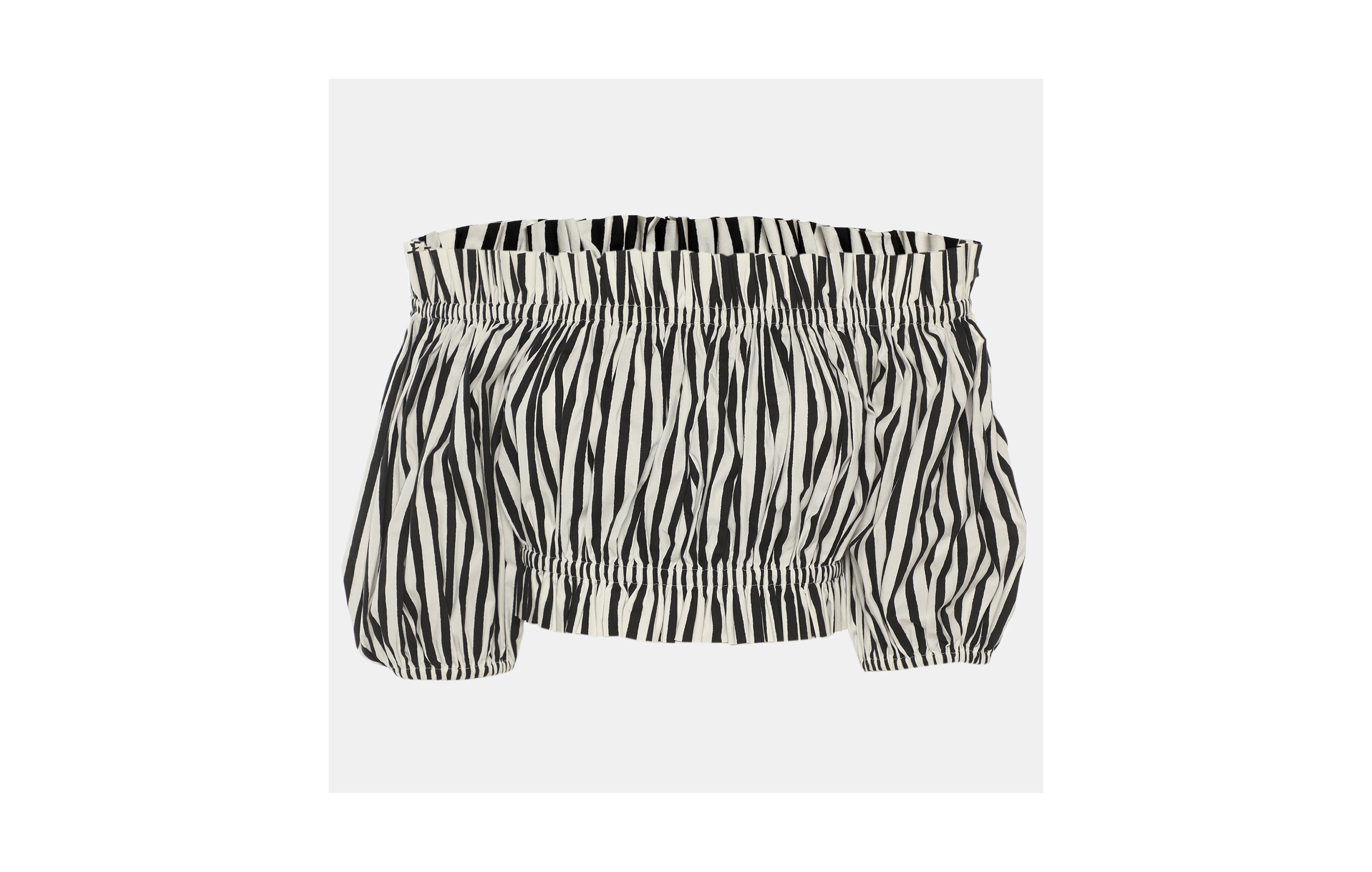 Pre-Owned Dolce & Gabbana Women's Striped Off-The-Shoulder Crop Top