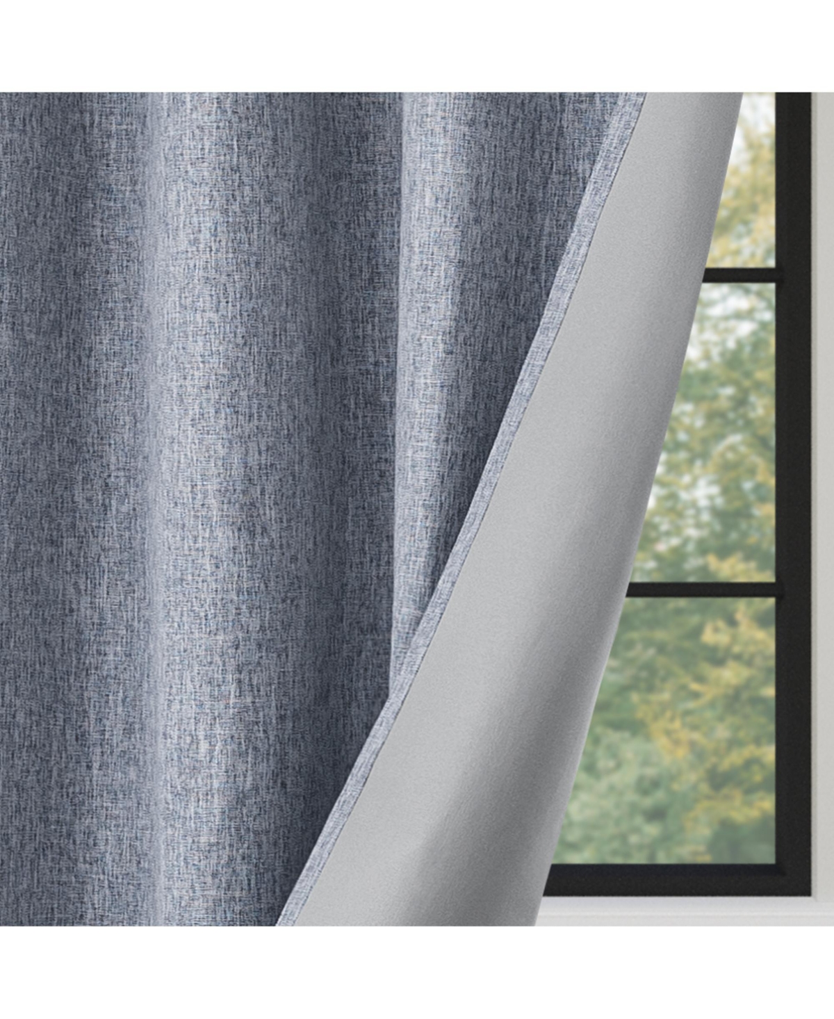 Awesome Home Linen Texture Blackout Grommet Curtains Pair (2 Panels