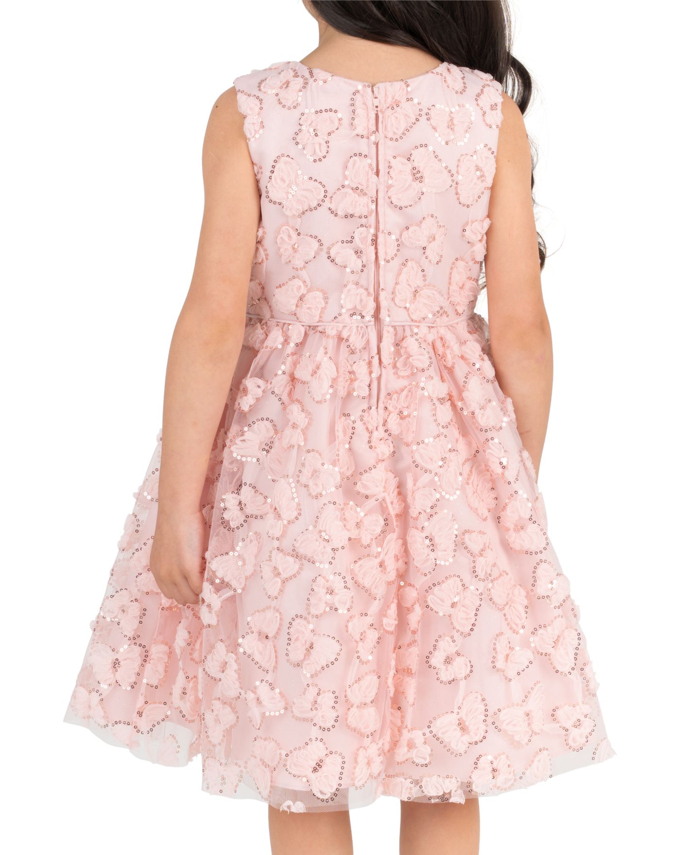 Платье Rare Editions Butterfly Soutache Satin Bow Dress для девочек, цвет: Пудровый — фото 3