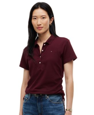 Women's Short-Sleeve Drawstring Polo Shirt