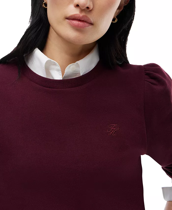 Women's Puff-Sleeve Script Sweatshirt - thumbnail 7
