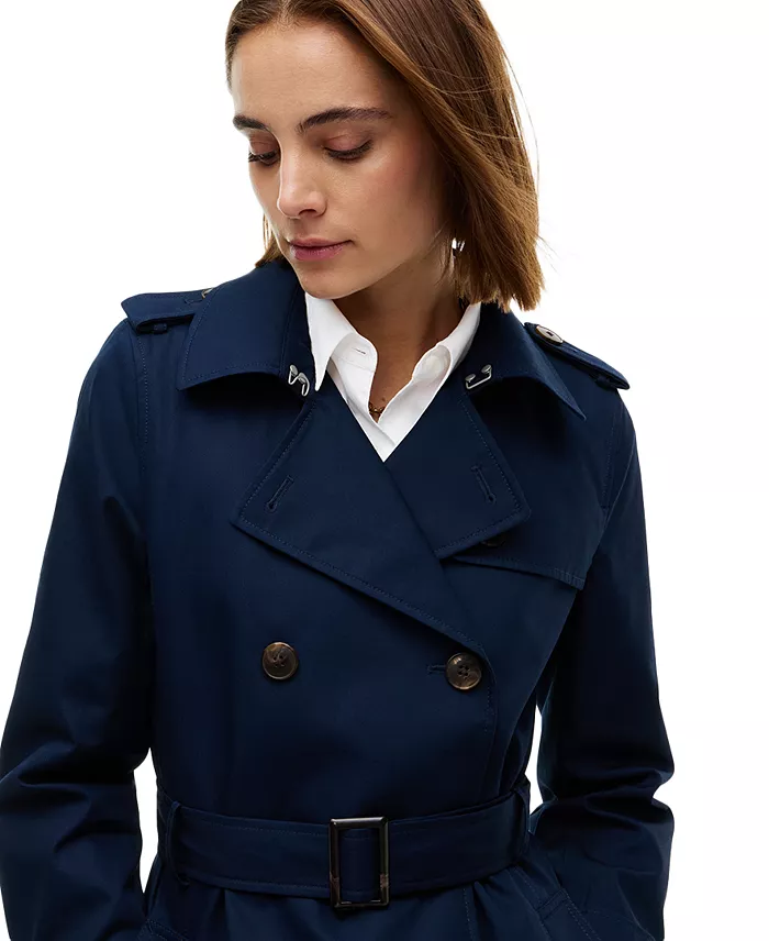 Women's Double-Breasted Belted Trench Coat - thumbnail 6