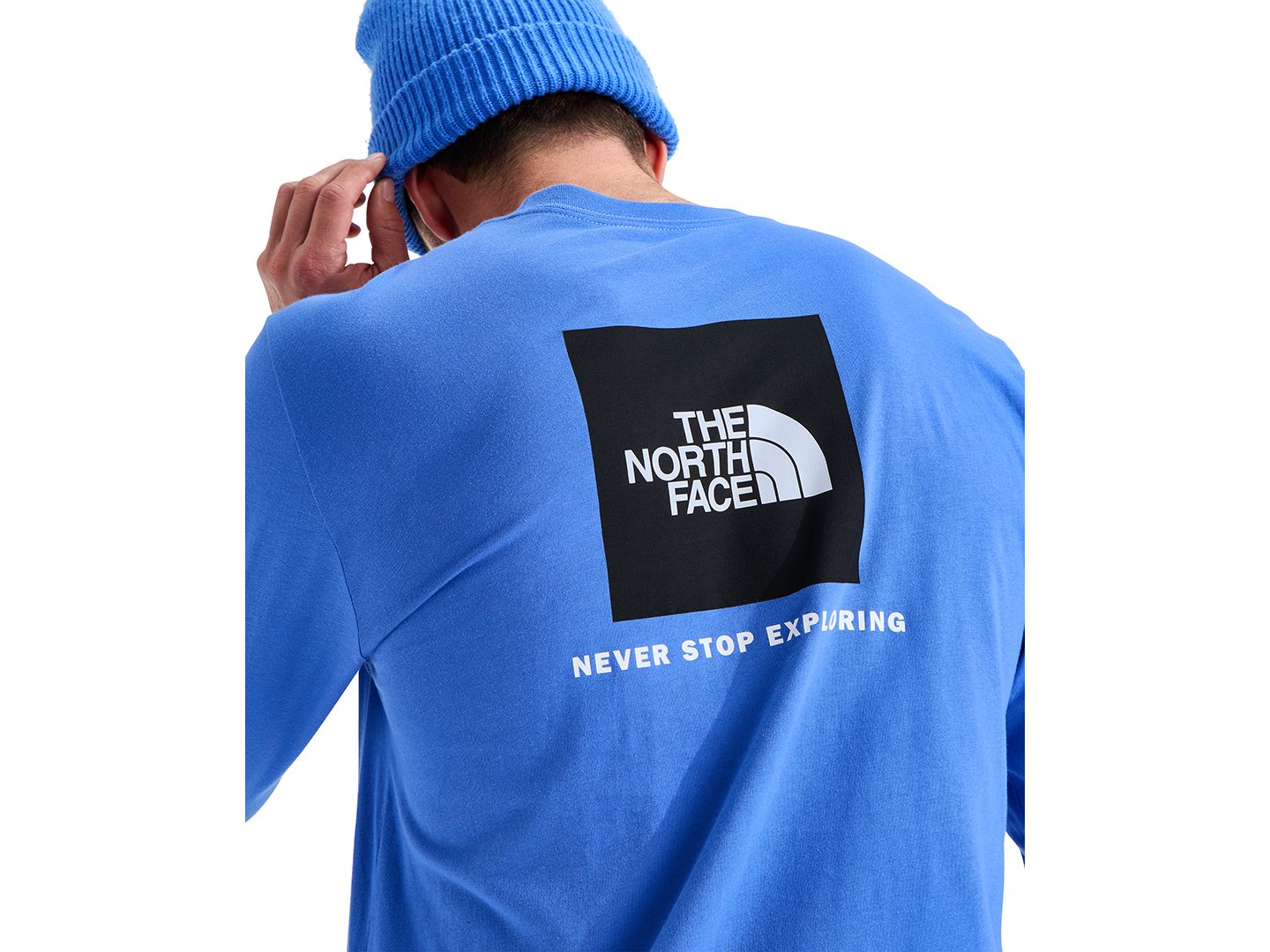 Мужская футболка The North Face Evolution Box NSE Regular-Fit Long-Sleeve, цвет: Синий — фото 3