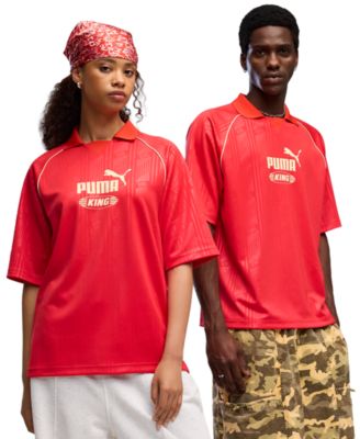 Men's King Football Boot Ribbed Collar Graphic Jersey T-Shirt
