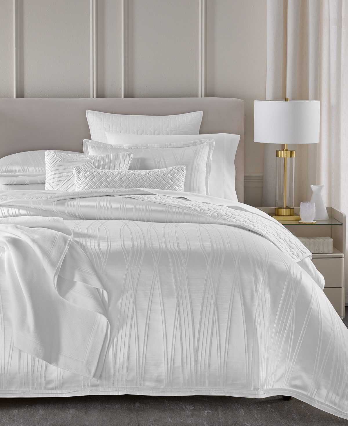 Hotel Collection Arcadia 3-Piece Comforter Set, King, Macy's Exclusive - White