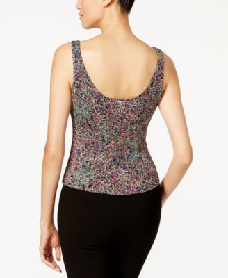 Alex Evenings Glitter Paisley Print Jacket & Shell