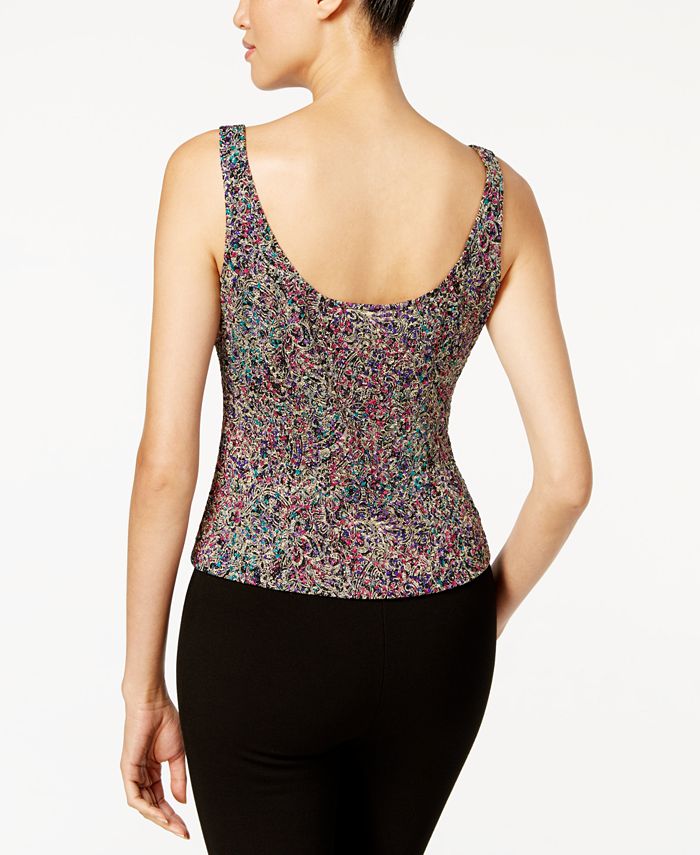 Alex Evenings Glitter Paisley Print Jacket & Shell Macy's