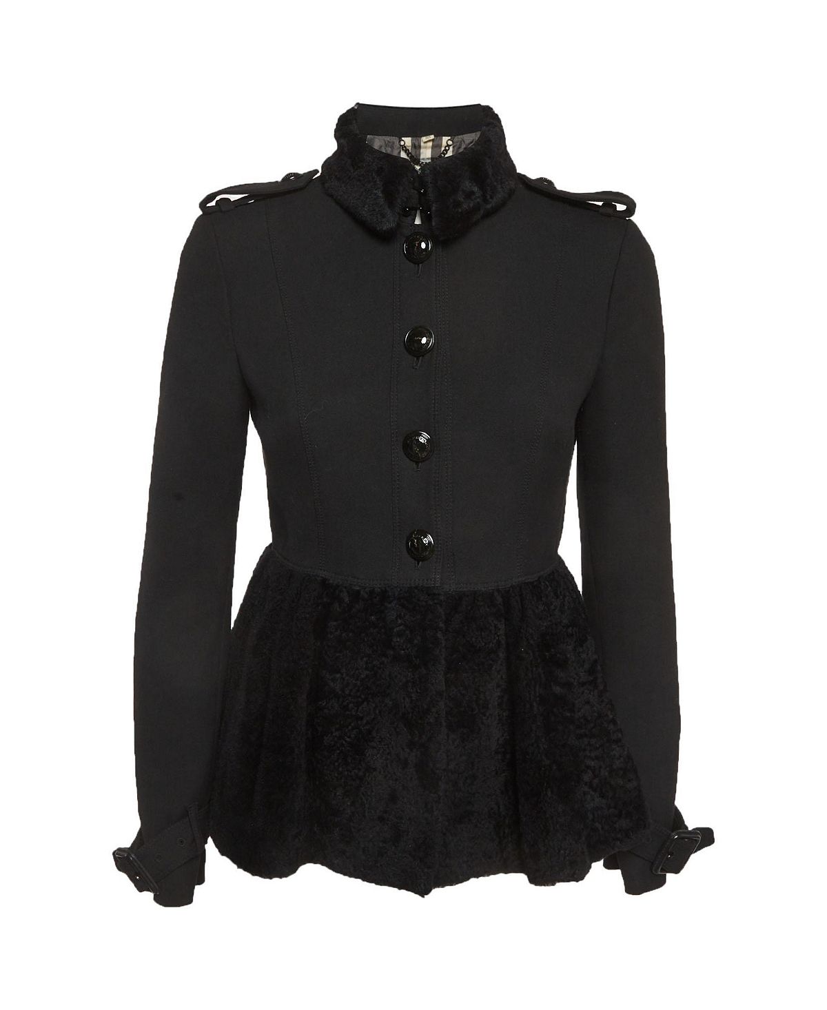 Pre-Owned Burberry Women's Shearling And Crepe Short Coat view 1 — MAYCSS fashion products