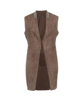 Women's Suede Monili Long Vest