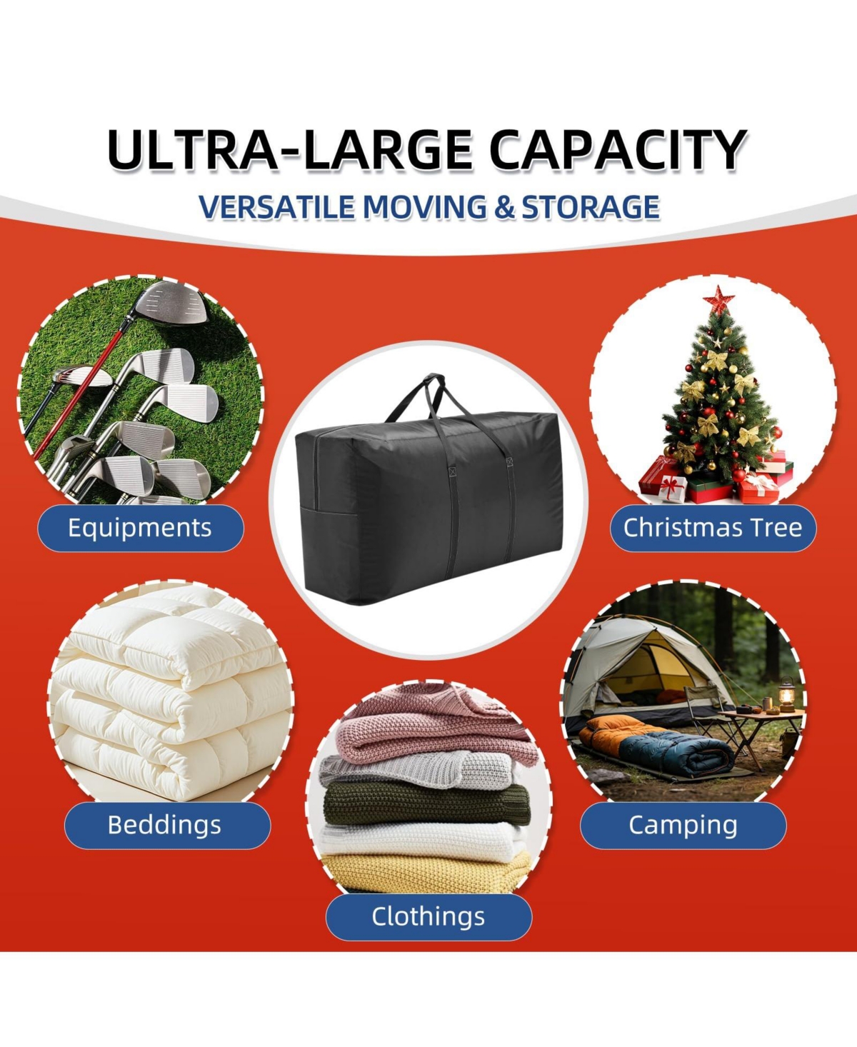 Piscifun Extra Large Travel Duffel Bag Waterproof Durable Oxford Cloth Heavy Duty Carry On