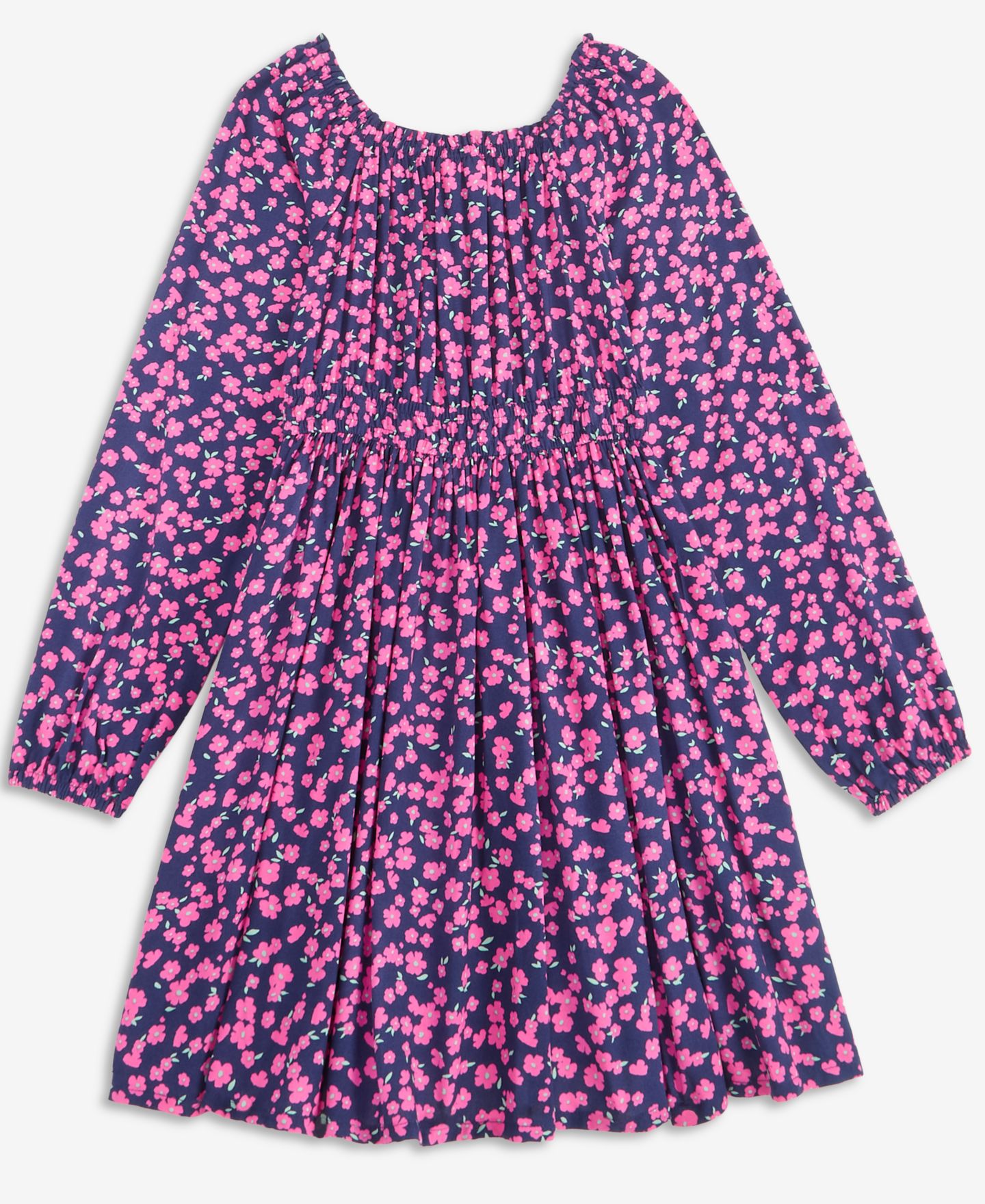 Платье Epic Threads Long-Sleeve Ditsy Garden-Print Dress для девочек, цвет: Синий — фото 2