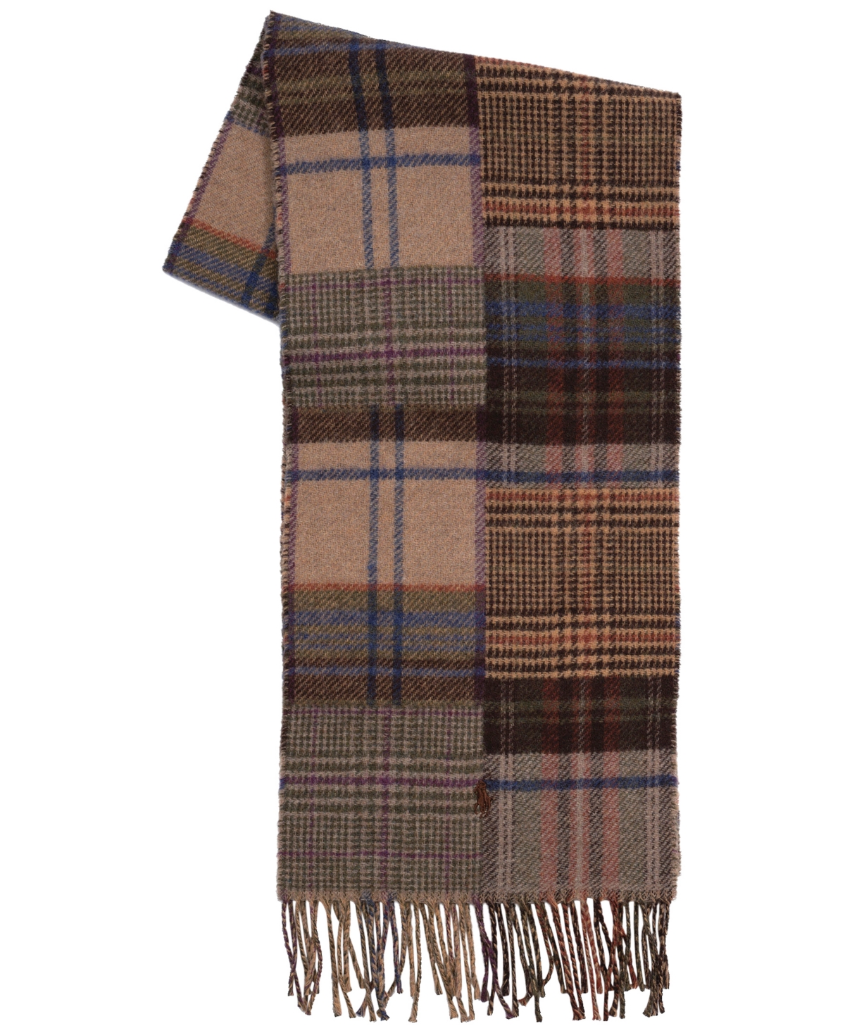Polo Ralph Lauren Men's Twisted Rope Fringe Patchwork Scarf