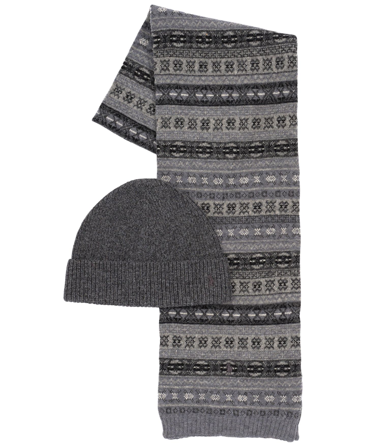 Мужские аксессуары Polo Ralph Lauren Fair Isle Gift Set, цвет: Серый разноцветный — фото 2