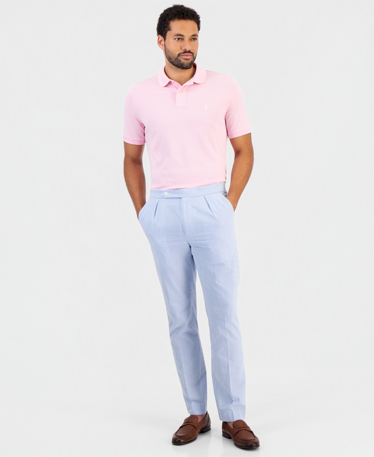 Polo Ralph Lauren Men's Striped Seersucker Regular-Fit Trousers
