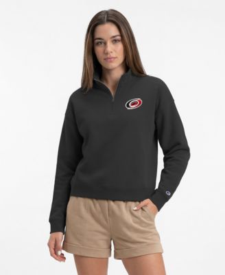 Women's Black Carolina Hurricanes Power blend Quarter-Zip Sweatshirt