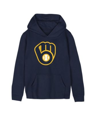 Preschool Navy Milwaukee Brewers Primary Logo Fleece Hoodie
