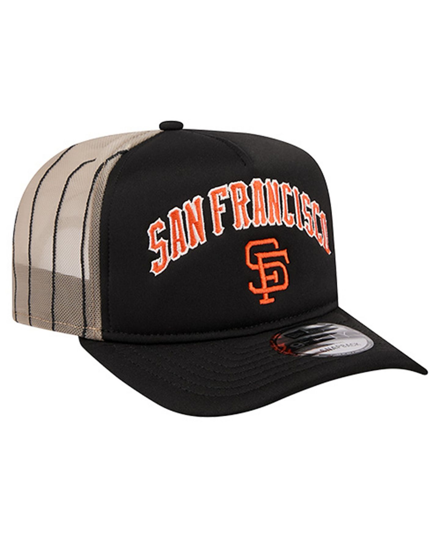 Мужская кепка New Era Black San Francisco Giants Vintage Arched Foam Front 9FIFTY A-Frame Adjustable Trucker Hat — фото 3