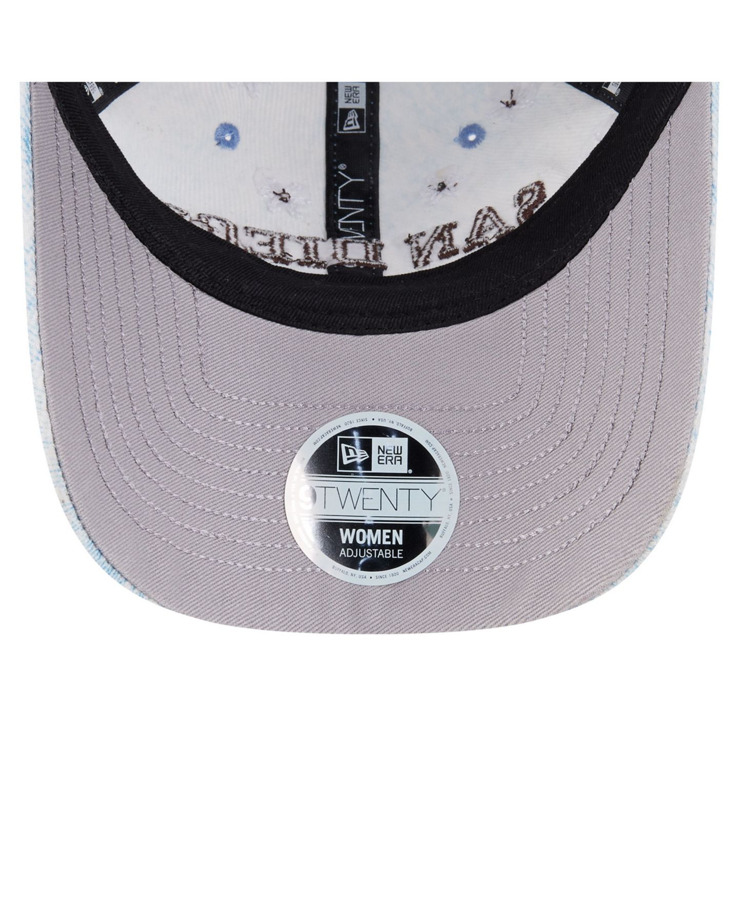 Женская кепка New Era Light Blue San Diego Padres Daisy All Over 9TWENTY Adjustable Hat — фото 5