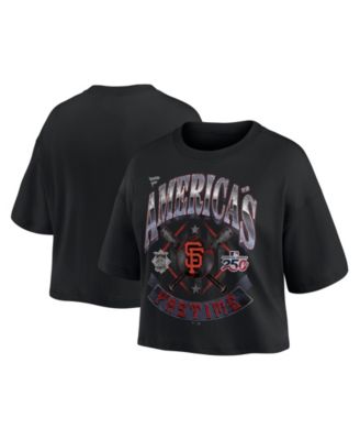 Women's Black San Francisco Giants Americana Crop T-Shirt