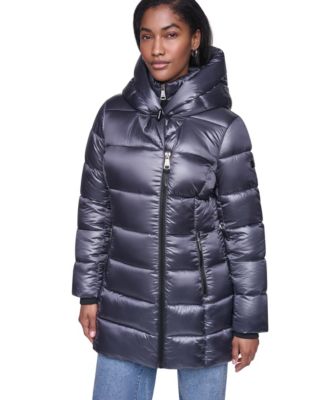 Women's Pearlized Hooded Walker with Bib Coat