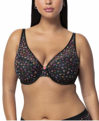 Women's Sheer Mesh Plunge T-Shirt Bra