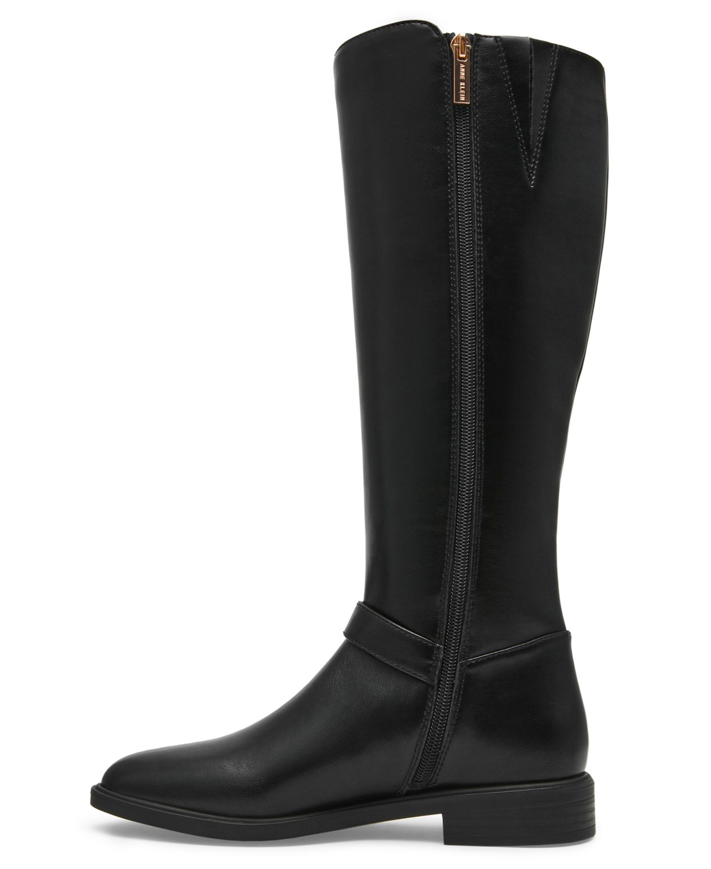 Женские ботинки Anne Klein Solana Zipper Tall, цвет: Чёрный гладкий — фото 10