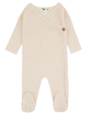 Baby Boys( 1M to 12M ) Ribbed Striped Wrap Footie