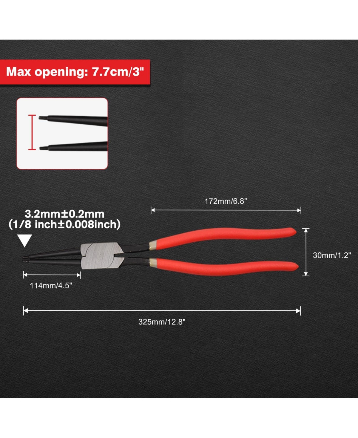 Xdovet 13" Internal Straight Snap Ring Pliers Heavy Duty