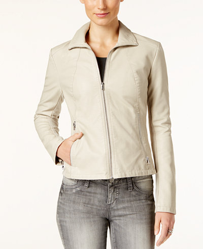 Kenneth Cole Faux-Leather Moto Jacket