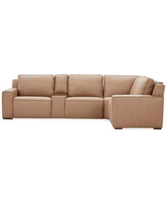 Aspen 3PM 5-Piece Leather Sectional Sofa Set (LAF Recliner, RAF Recliner, Armless Recliner, Console, Corner)
