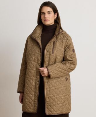 Plus Size Hooded Quilted Coat, Created for Macy's
