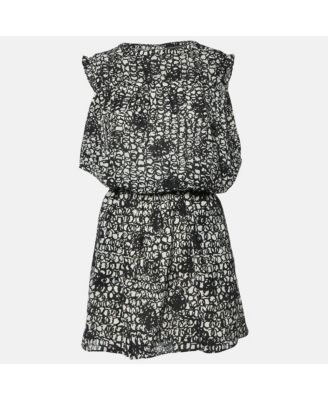 Women's Abstract Print Silk Mini Dress