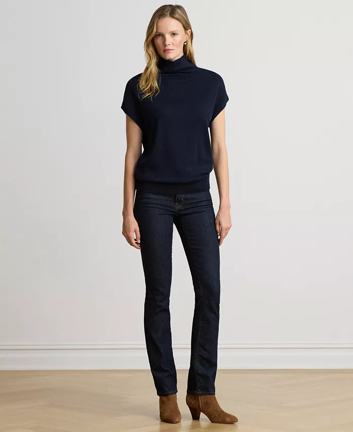 Women's Mock-Neck Cap-Sleeve Sweater - thumbnail 2