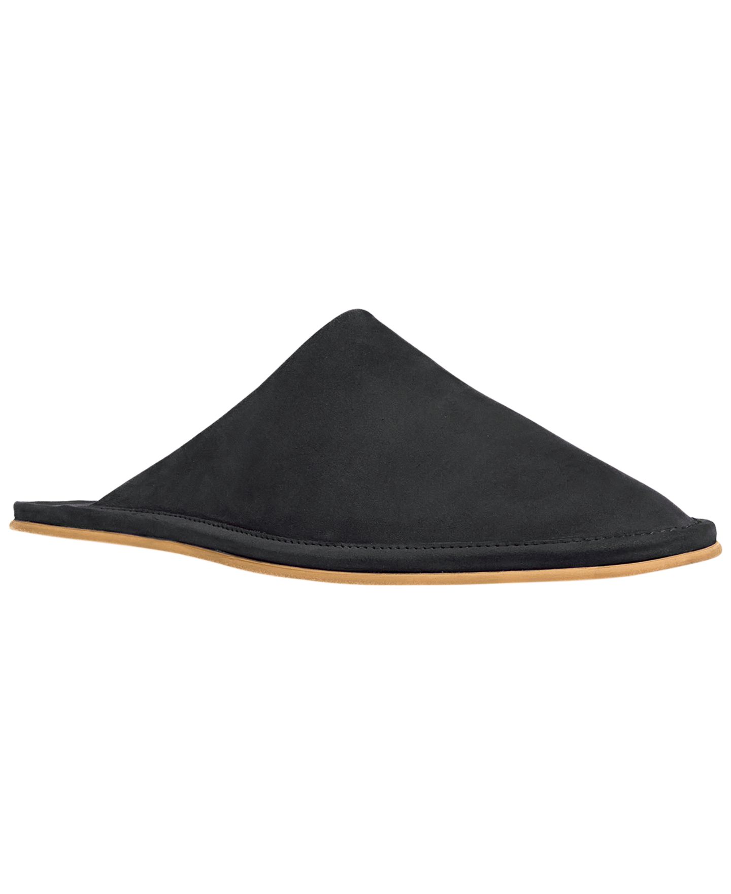 Мужские тапочки Anthony Veer Palermo Nubuck Leather Slippers, цвет: Карбоновый чёрный нубуковый — фото 1
