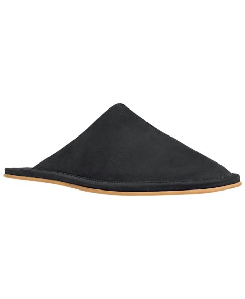 Мужские тапочки Anthony Veer Palermo Nubuck Leather Slippers, цвет: Карбоновый чёрный нубуковый